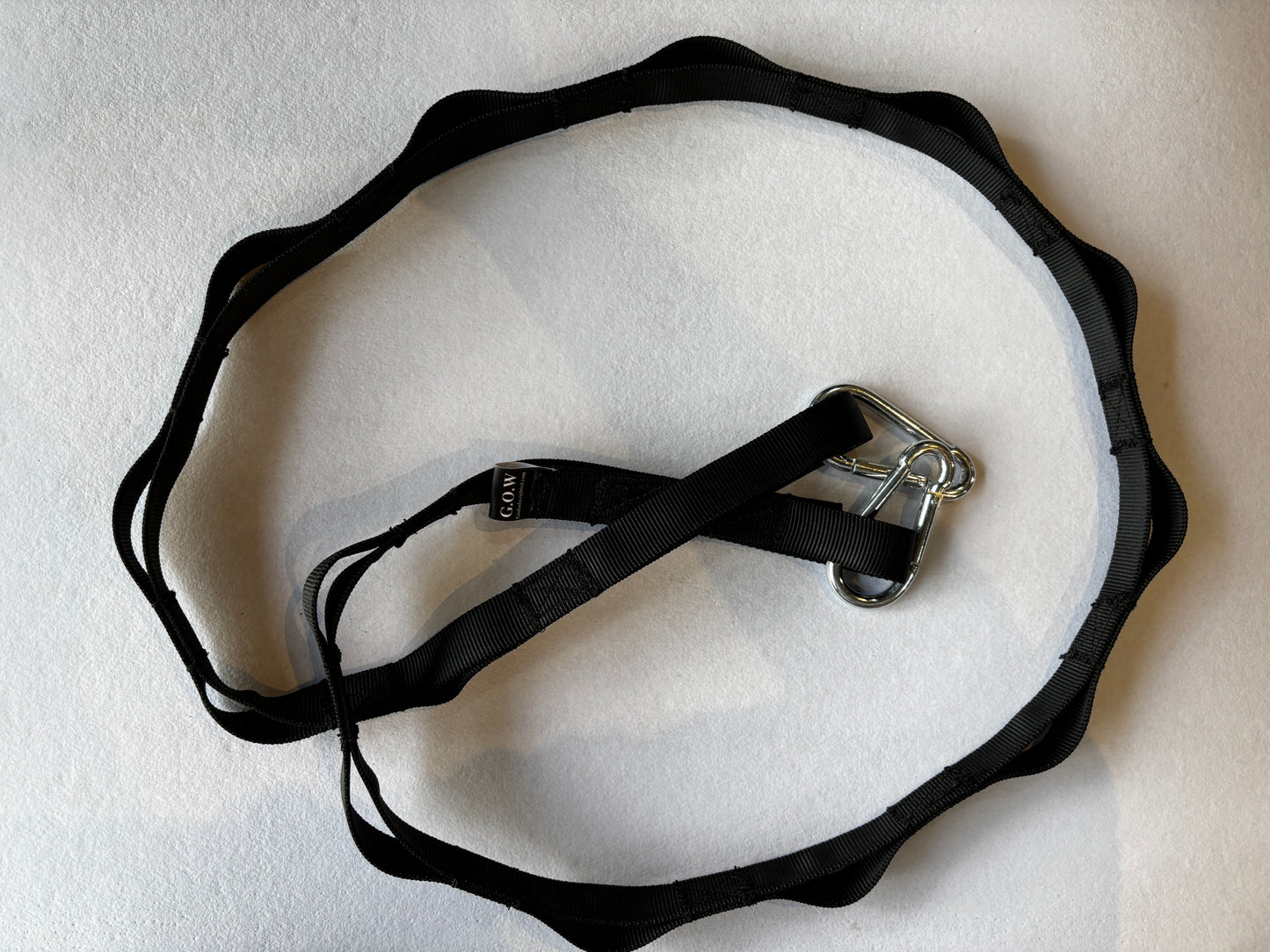 Daisy Chain Black with 2 Carabiners – 470 kg/Loop, 1.8 Ton Capacity – 14 Loops Heavy Duty Strap