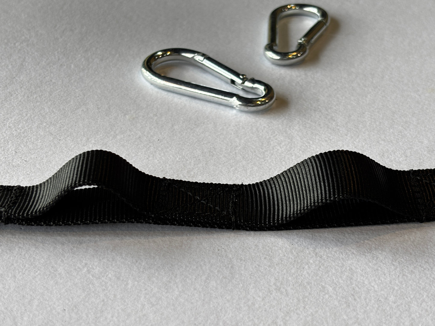 Daisy Chain Black with 2 Carabiners – 470 kg/Loop, 1.8 Ton Capacity – 14 Loops Heavy Duty Strap